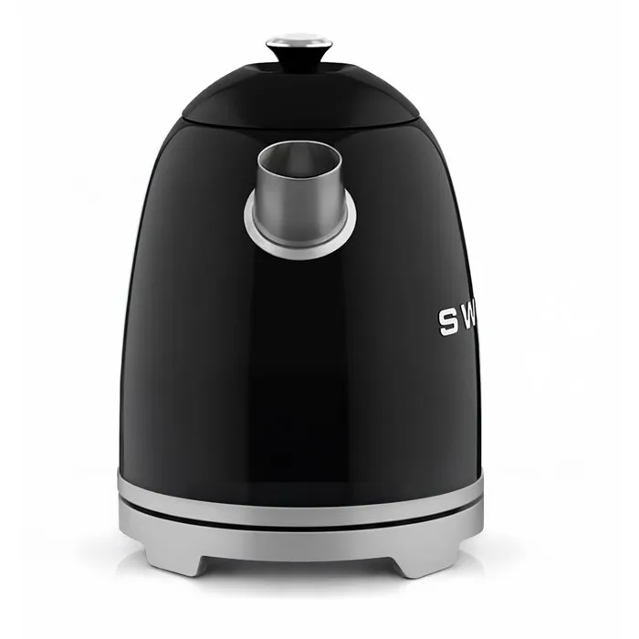 Swiss KTS9 Hervidor de Agua Eléctrico Vintage Suizo 1000W 1L, Base Giratoria 360° Negro