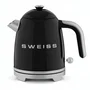 Swiss KTS9 Hervidor de Agua Eléctrico Vintage Suizo 1000W 1L, Base Giratoria 360° Negro