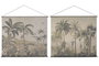 DKD Home Decor Lienzo de Lino y Abeto Palmeras Surtido 2 Unidades