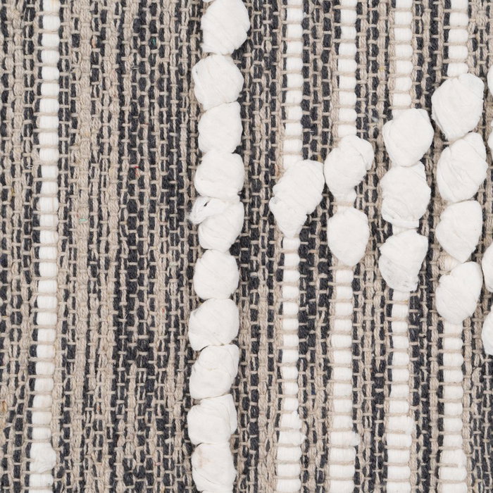 Alfombra Gris-Blanco Poliester-Algodón 120 X 180 cm