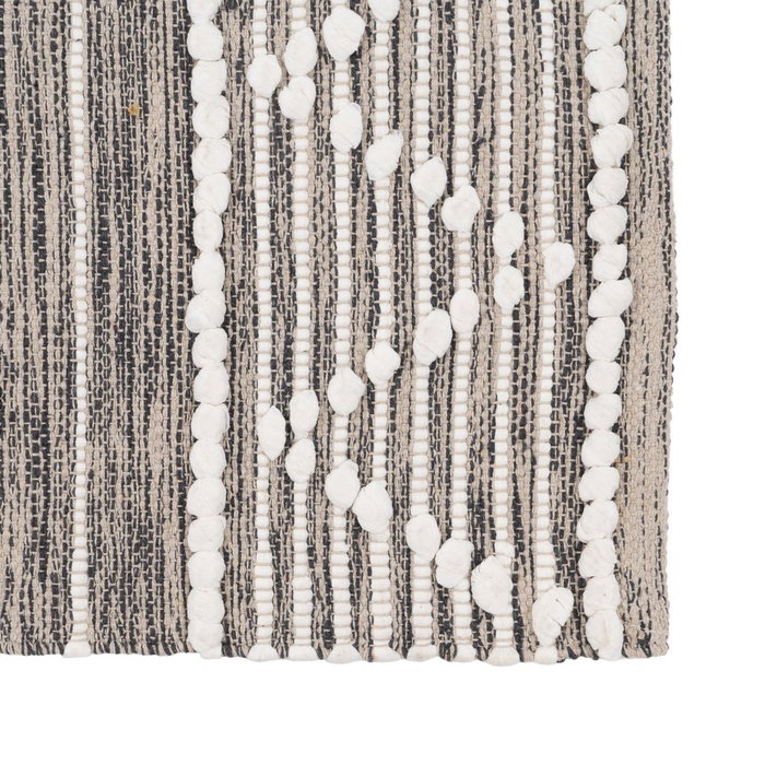 Alfombra Gris-Blanco Poliester-Algodón 120 X 180 cm