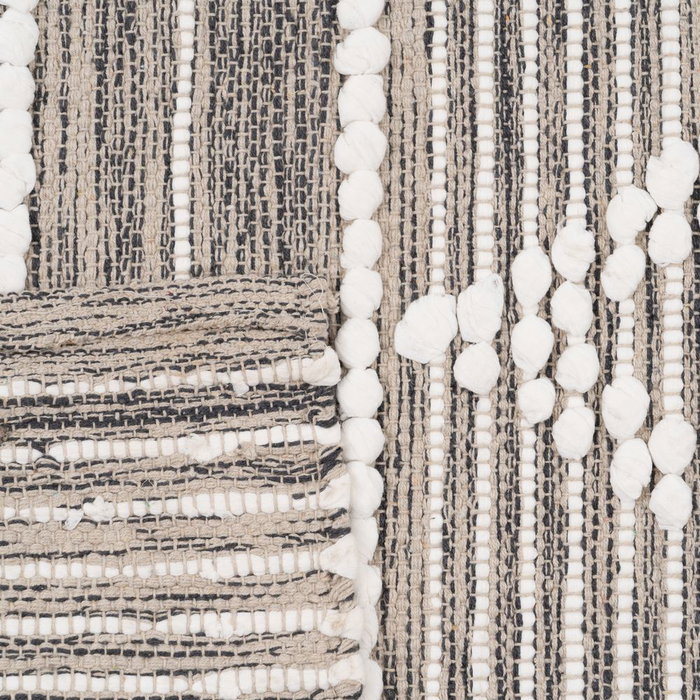Alfombra Gris-Blanco Poliester-Algodón 120 X 180 cm