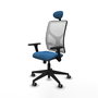 PIQUERAS Y CRESPO Silla de oficina Motilla con mecanismo Sincro, Azul claro y Blanco