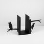 Aberto Design Sujetalibros 6 - Negro, Decoración Elegante y Funcional para Estanterías