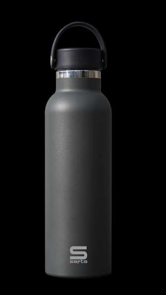 Safta Botella Termo Carbon con Exterior de Goma 600 ml