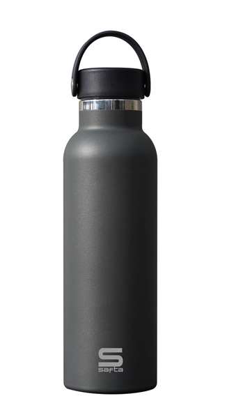 Safta Botella Termo "Carbon" Exterior Goma 600 ml para Niños 25x7,3x7,3cm
