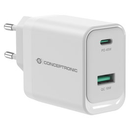 Conceptronic ALTHEA20W45 Cargador de Pared 45W USB-C y USB-A Blanco