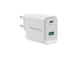 Conceptronic ALTHEA20W45 Cargador GaN 45W con USB-C y USB-A Blanco