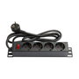 Good Connections Alcasa GC-N0075 Regleta de PDU 4 Tomas 250V Aluminio Interruptor con Seguridad Interior Negro Rojo 19 Pulgadas
