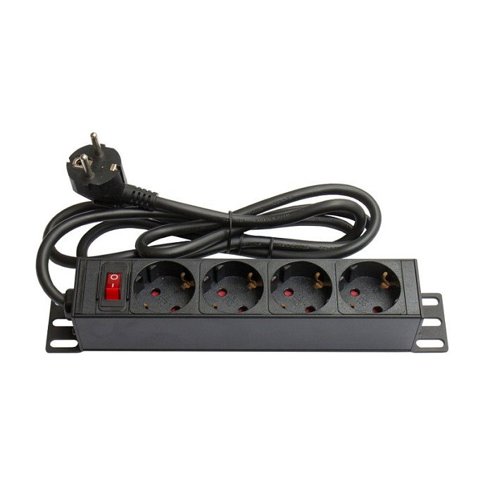 GoodConnections Alcasa GC-N0075 Regleta de distribución de 4 salidas de 19 pulgadas GoodConnections Alcasa GC-N0075 Regleta de distribución de 4 salidas de 19 pulgadas
