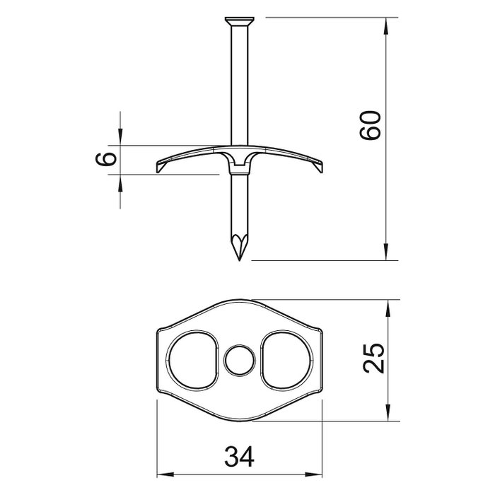 OBO Bettermann Nagel-Fix 3,5x60mm Transparentes (100 unidades)