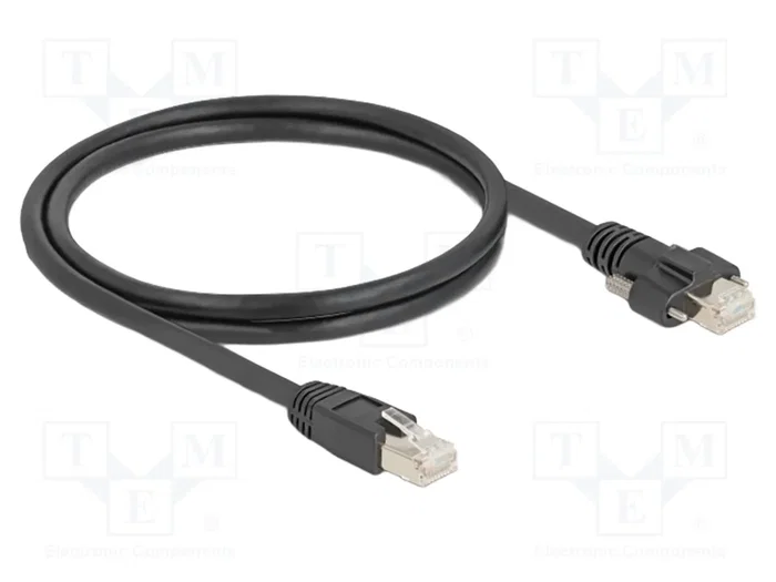 DeLOCK Cable Ethernet Cat.6A S/FTP RJ45 con tornillos 1 m negro