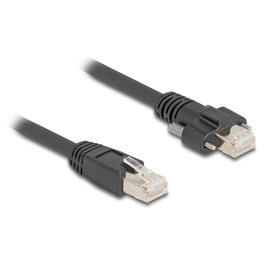 DeLOCK Cable de red RJ45 a RJ45 Cat.6A S/FTP 1 m Negro
