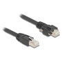 DeLOCK Cable de red RJ45 a RJ45 Cat.6A S/FTP 1 m negro con tornillos 20 mm