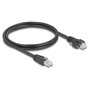 DeLOCK Cable de red RJ45 a RJ45 Cat.6A S/FTP 1 m negro con tornillos 20 mm