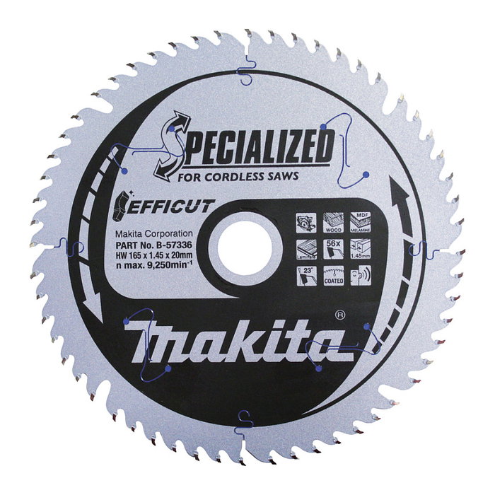Makita B-57336 EFFICUT Hoja de sierra 165x20x56Z Makita B-57336 EFFICUT Hoja de sierra 165x20x56Z
