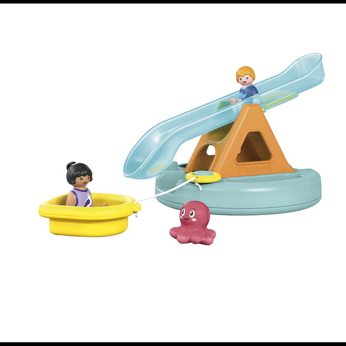 Playmobil Isla De Baño Con Tobogán 71687 Junior Diversión Acuática Con Barco y Pulpo Para Bebés +12 Meses