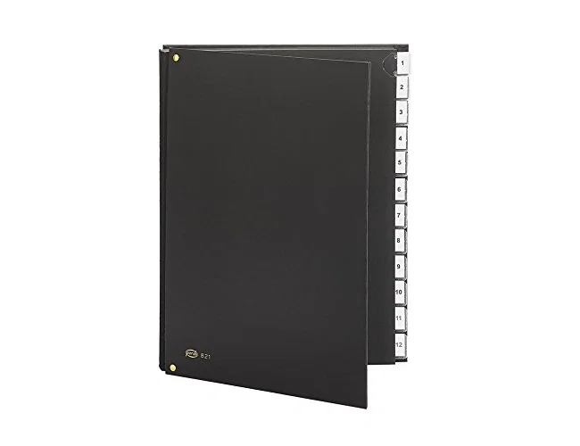 Pardo Carpeta clasificadora fuelle pardo carton compacto folio 12 departamentos visor doble personalizables color negro Pardo Carpeta clasificadora fuelle pardo carton compacto folio 12 departamentos visor doble personalizables color negro