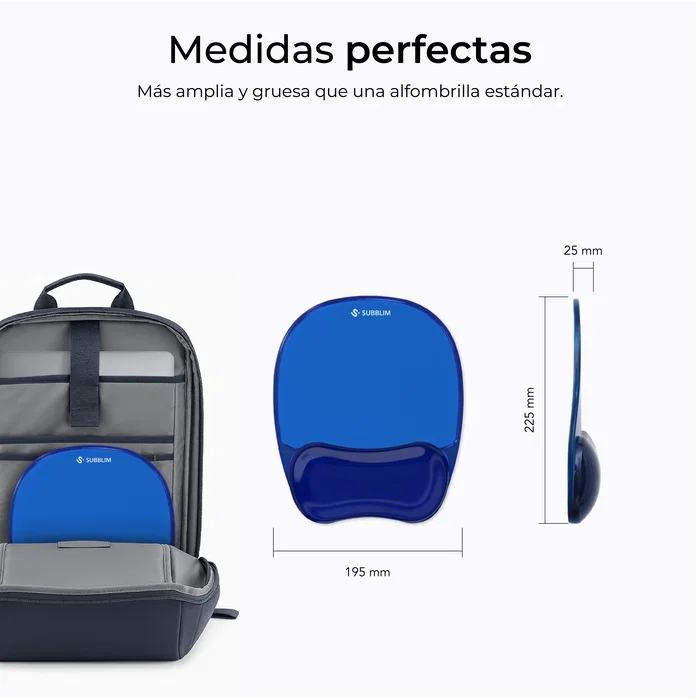 Subblim Ergo Crystal Flex Mouse Pad Azul Oscuro