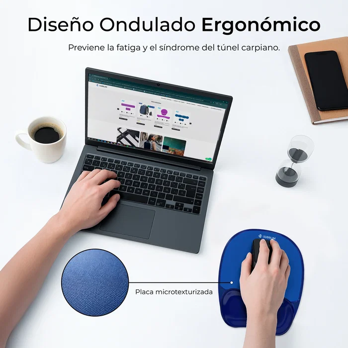 Subblim Ergo Crystal Flex Mouse Pad Azul Oscuro