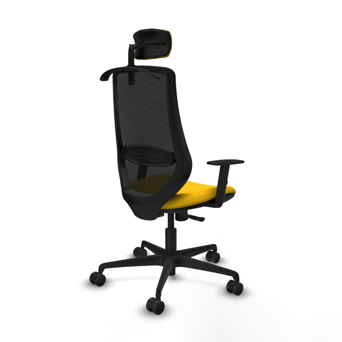 PIQUERAS Y CRESPO Silla de oficina Mardos con mecanismo Sincro, Amarillo y Negro