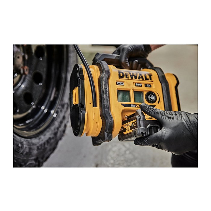 DeWALT DCC018N Compresor Portátil a Batería 12V, 11 bar, Flujo de Aire 0.6 l/min, 2.5 kg, Negro y Amarillo