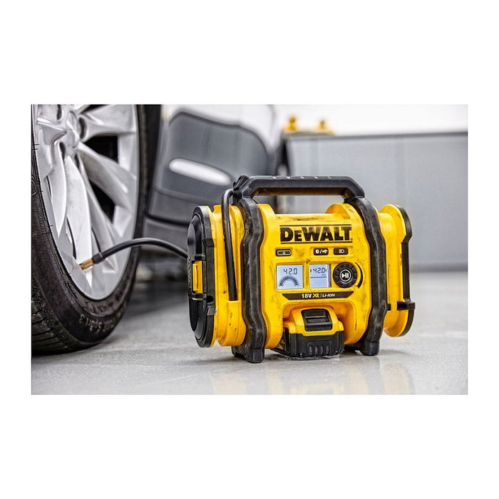 DeWALT DCC018N Compresor Portátil a Batería 12V, 11 bar, Flujo de Aire 0.6 l/min, 2.5 kg, Negro y Amarillo