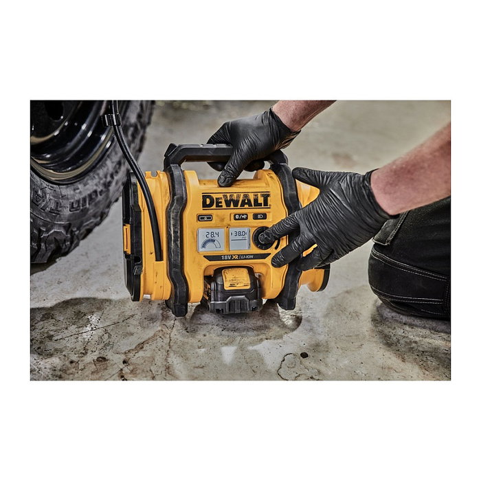 DeWALT DCC018N Compresor Portátil a Batería 12V, 11 bar, Flujo de Aire 0.6 l/min, 2.5 kg, Negro y Amarillo