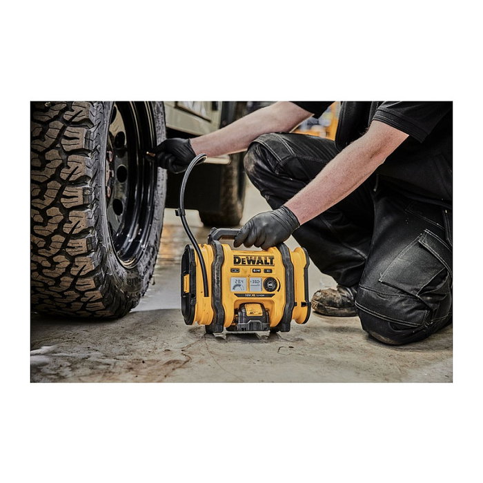DeWALT DCC018N Compresor Portátil a Batería 12V, 11 bar, Flujo de Aire 0.6 l/min, 2.5 kg, Negro y Amarillo