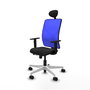 PIQUERAS Y CRESPO Silla de oficina Motilla con mecanismo Sincro/Traslack, Azul y Negro