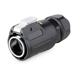 GoodConnections Conector Industrial S1 - RJ45 M24 Alcasa S1 IC01-24R01, Negro