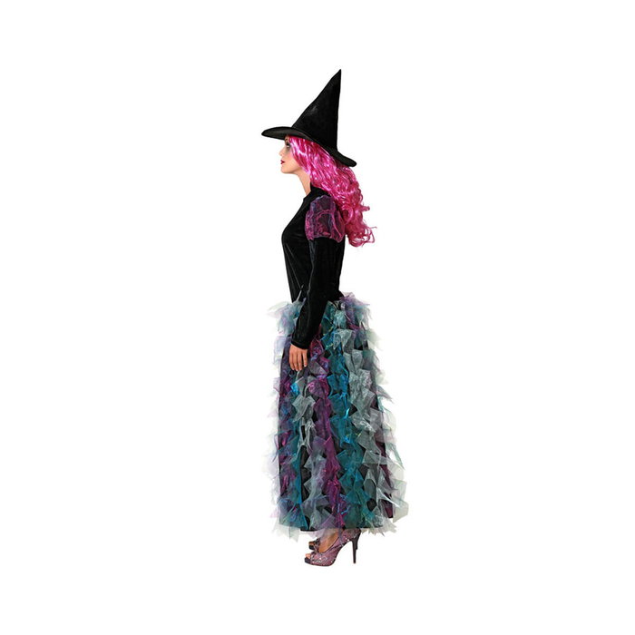 Disfraz de Bruja Verde para Mujer Adulta con Vestido Largo y Sombrero - XL