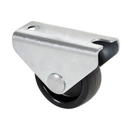 Ruedas Alex Rueda fija con placa y eje liso dos fijaciones, carga máx. 40 kg, Ø 2,5 cm