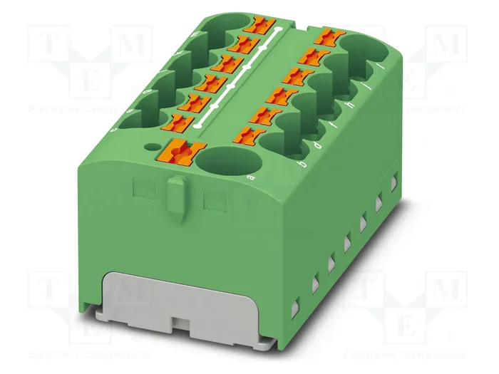 PHOENIX CONTACT PTFIX 10/12X4 GN Conector de carril verde PHOENIX CONTACT PTFIX 10/12X4 GN Conector de carril verde