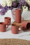 Hermia X00017625 Juego de Tazas de Té de Gres Cerámico, 230 ml, 6 Piezas, Rojo y Marrón
