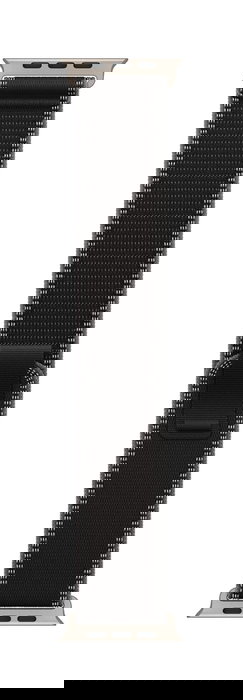 Apple Correa Loop MFT94ZM/A para Apple Watch Series 9, SE, 3 de 49 mm, Talla M/L, en Titanio Natural, Nylon, Negra/Carbón, con Lengüeta Ajustable y Hilo Reflectante