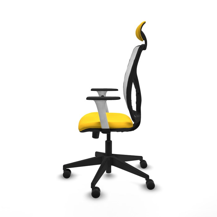 PIQUERAS Y CRESPO Silla de oficina Motilla con mecanismo Sincro, Amarillo y Blanco