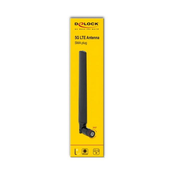 DeLOCK Antena 5G LTE Omnidireccional SMA Macho Negro DeLOCK Antena 5G LTE Omnidireccional SMA Macho Negro
