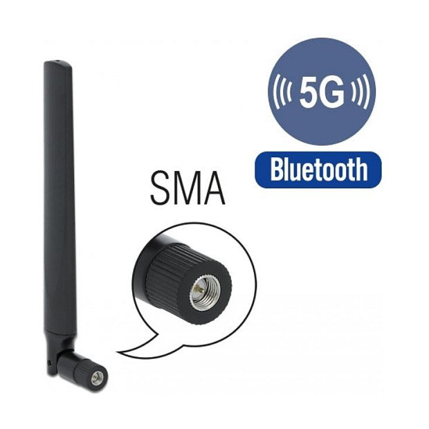 DeLOCK Antena 5G LTE Omnidireccional SMA Macho Negro DeLOCK Antena 5G LTE Omnidireccional SMA Macho Negro