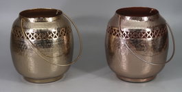 DKD Home Decor Portavelas de Aluminio Troquelado Cobre y Dorado