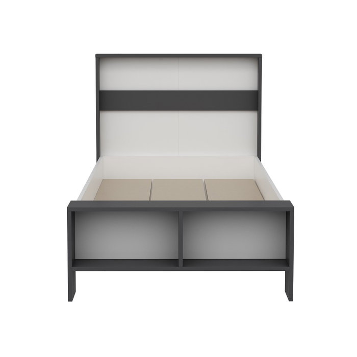 Hanah Home Somier Individual Blanco y Antracita 190 x 90 x 69 cm