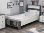 Hanah Home Somier Individual Blanco y Antracita 190 x 90 x 69 cm