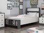 Hanah Home Somier Individual Blanco y Antracita 190 x 90 x 69 cm