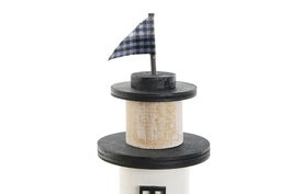 DKD Home Decor Faro Casa Decorativo Azul Marino y Azul Madera 8.5 x 30 x 17 cm (2 Unidades)