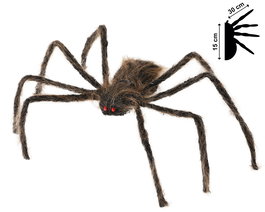 Araña Decorativa Gigante Pelo Negro 75 cm Ojos Rojos Halloween