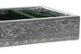 DKD Home Decor Bandeja Ambiente Indio Pavo Real Plateado Verde Aluminio Velvet Madera 25 x 15 x 5 cm