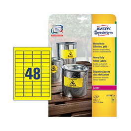 AVERY Zweckform L6103-20 Etiquetas de Poliéster Amarillas