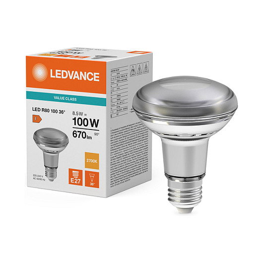 OSRAM Bombilla LED R80 Reflector 8,5 W E27 2700 K