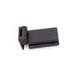 Emuca Bisagra para puerta de cristal con embellecedor, bisagra horizontal con pala de 40mm, para puerta de 8-12mm, aluminio y acero, pintado negro
