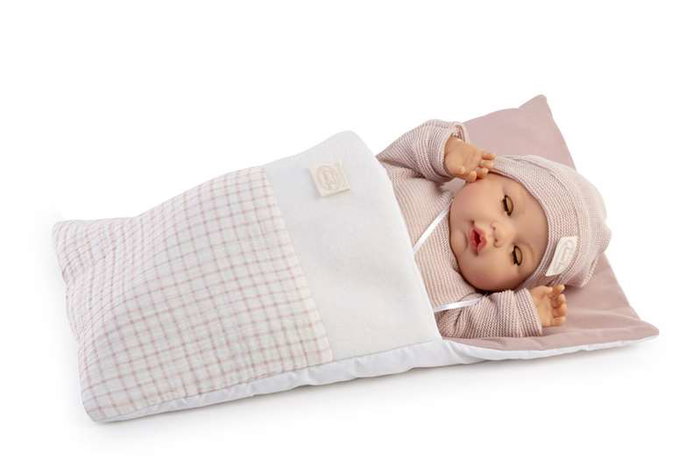 Muñeca Bimba Llora y Duerme 37cm con Mecanismo Realista - Muñeca Dormilona con Sonidos